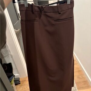 Aritzia Babton Brown Midi Skirt